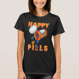 Happy Pills Daily Pill Organizer With Cute Animals T-Shirt