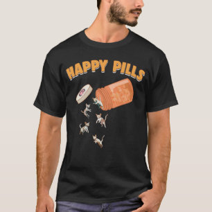 Happy Pills Devon Rex Cat Kitten Feline Humour T-Shirt