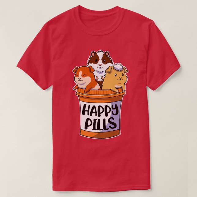 Happy Pills Guinea Pig  T-Shirt (Design Front)