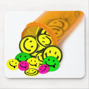 Happy Pills in Prescription Bottle Mouse Mat