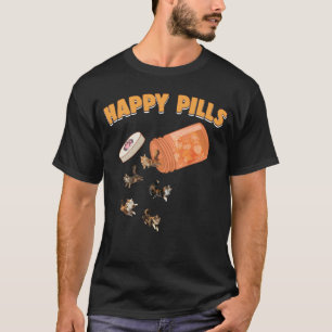 Happy Pills Maine Coon Cat Kitten Feline Humour T-Shirt