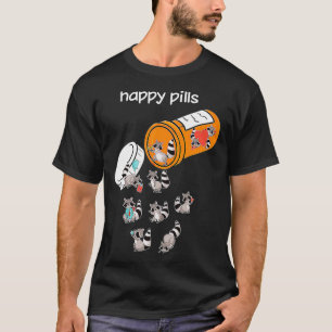 Happy Pills Raccoon Funny Raccoon Lover  T-Shirt