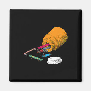 Happy Pills Skateboard Funny Skater Love Skate Ska Magnet