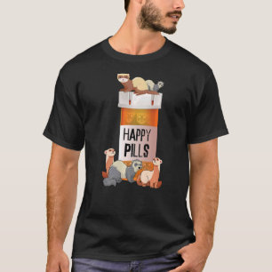 happy pills with otters ferret family ferret T-Shirt
