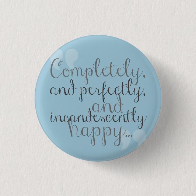 Happy pin for Jane Austen fans. (Front)