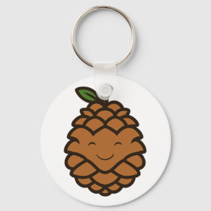 Happy Pine Cone Key Ring