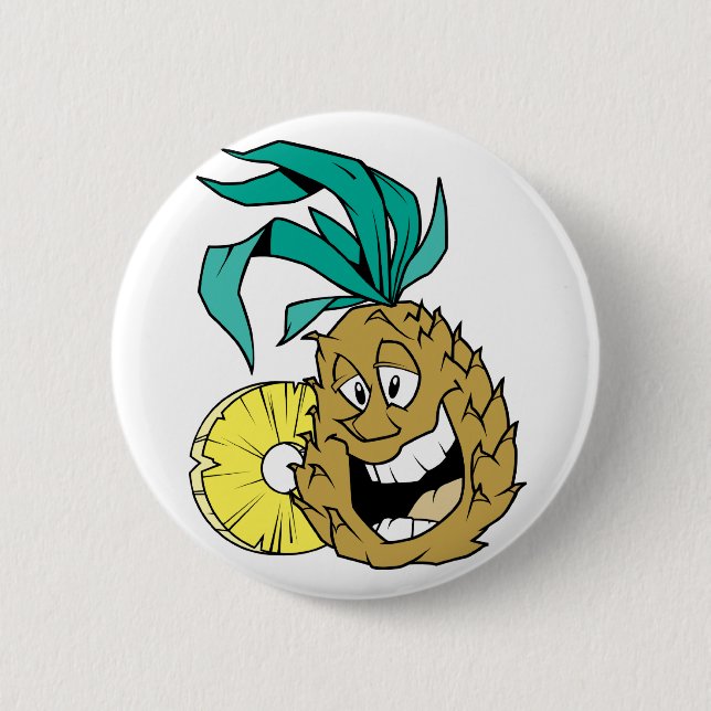 Happy Pineapple 6 Cm Round Badge (Front)