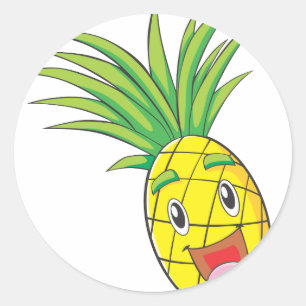 Happy Pineapple Classic Round Sticker