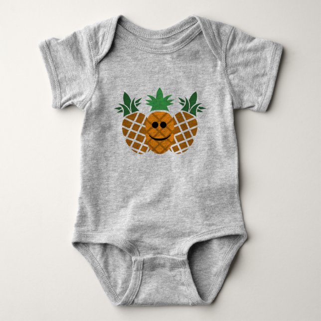 Happy Pineapple Design - Baby Jersey Bodysuit (Front)