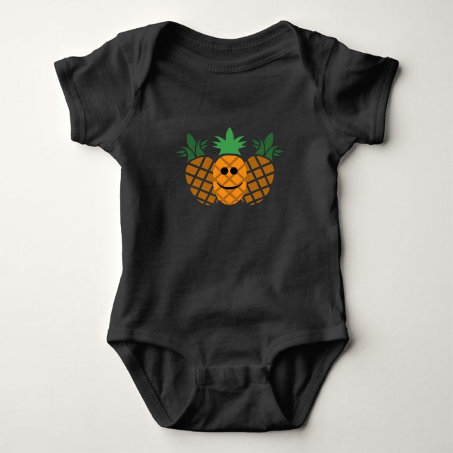 Happy Pineapple Design - Baby Jersey Bodysuit (Front)