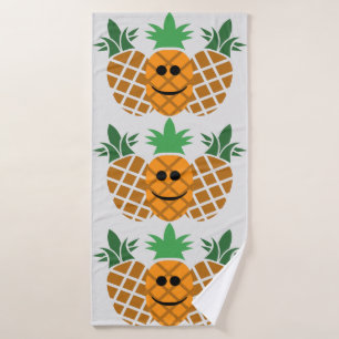 Happy Pineapple Design - Beach Towel