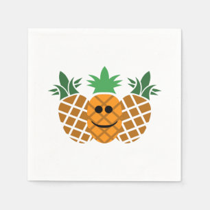 Happy Pineapple Design - White Standard Cocktail P Napkin