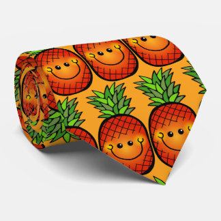Happy Pineapple Fruit Doodle Tie
