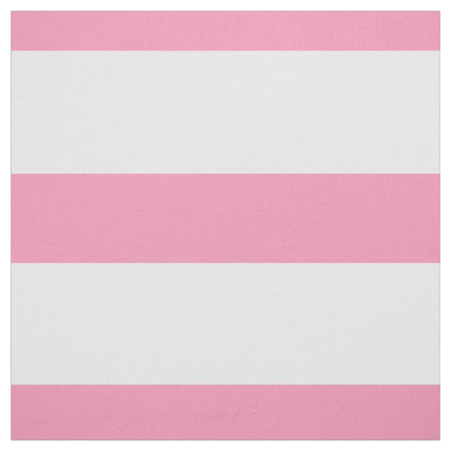 Happy Pink and White Large Stripes Fabric (Swatch)