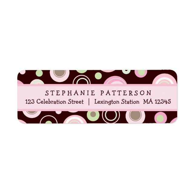 Happy Pink Dots Girly Return Address Label (Front)
