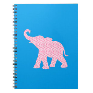 Happy Pink Elephant-Art Pattern Cute Notebook
