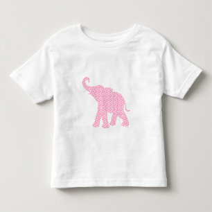 Happy Pink Elephant-Art Pattern Cute Toddler T-Shirt