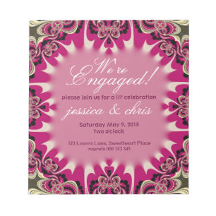 Happy Pink Engagement Budget Invitation notepad