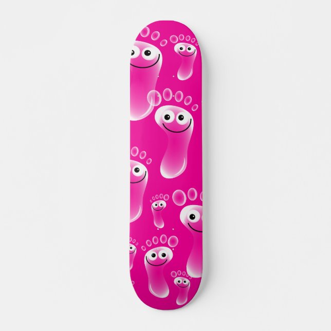 Happy Pink Feet Skateboard (Front)
