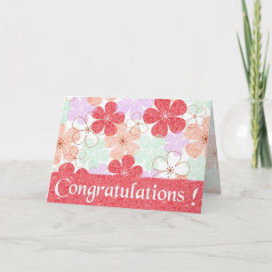 Happy Pink Garden - Congratulations ! Card