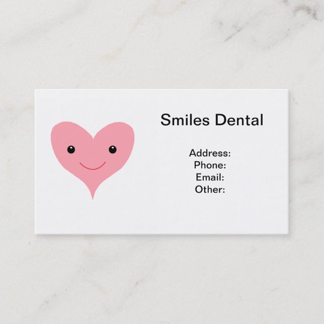 Happy Pink Heart Business Card (Front)