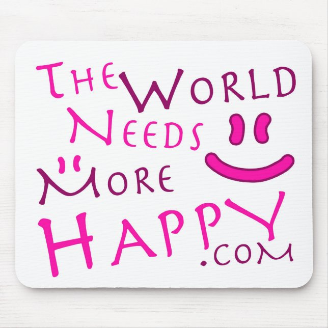 Happy-Pink Mouse Mat (Front)