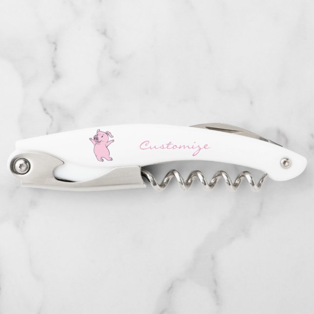 Happy Pink Pig Jumping Thunder_Cove Corkscrew (Front)