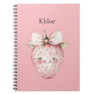 Happy Pink Strawberry Notebook