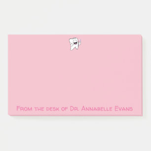 Happy Pink Tooth and Brush Post-it Notes