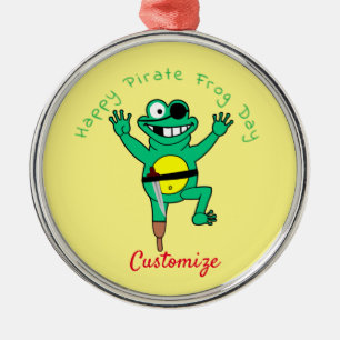 Happy Pirate Frog Day Thunder_Cove Metal Tree Decoration