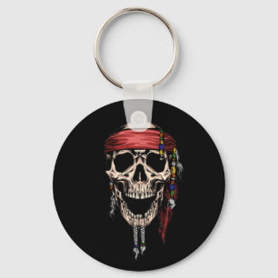 Happy Pirate Skull Ghost Royal Key Ring