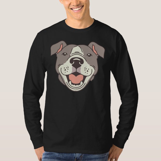 Happy Pit Bulls Paws On Red T-Shirt (Front)