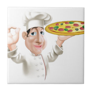Happy Pizza Chef Tile