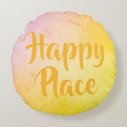 Happy Place Round Cushion