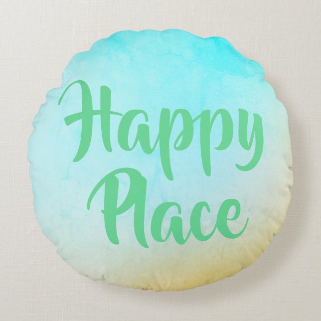 Happy Place Round Cushion (Front)