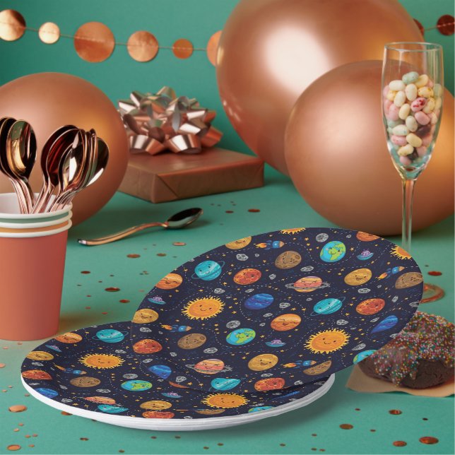 Happy Planets Paper Plate (Multi)