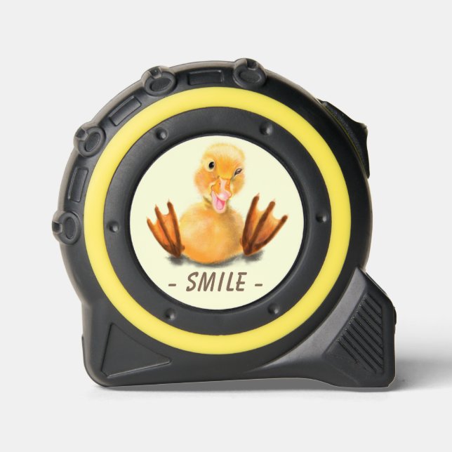 Happy Playful Duck Smile Funny Tape Measure 1 (Front)