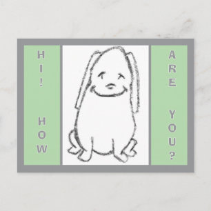 Happy Plump Cartoon Dog How Are You Postcard