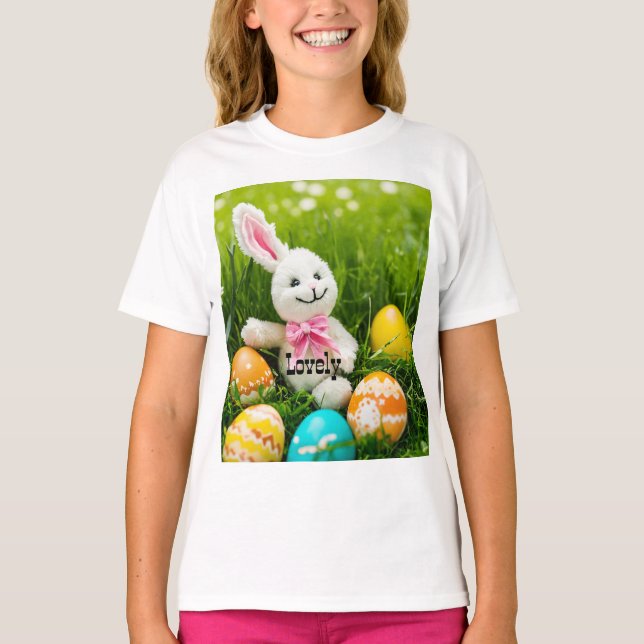  Happy Plush Easter Bunny T-shirt  (Front)