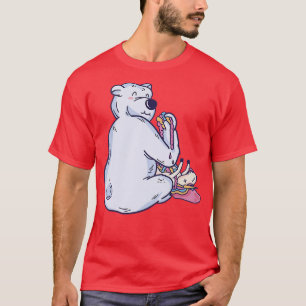 HAPPY POLA BEAR EATING A UNICORN Premium T-Shirt