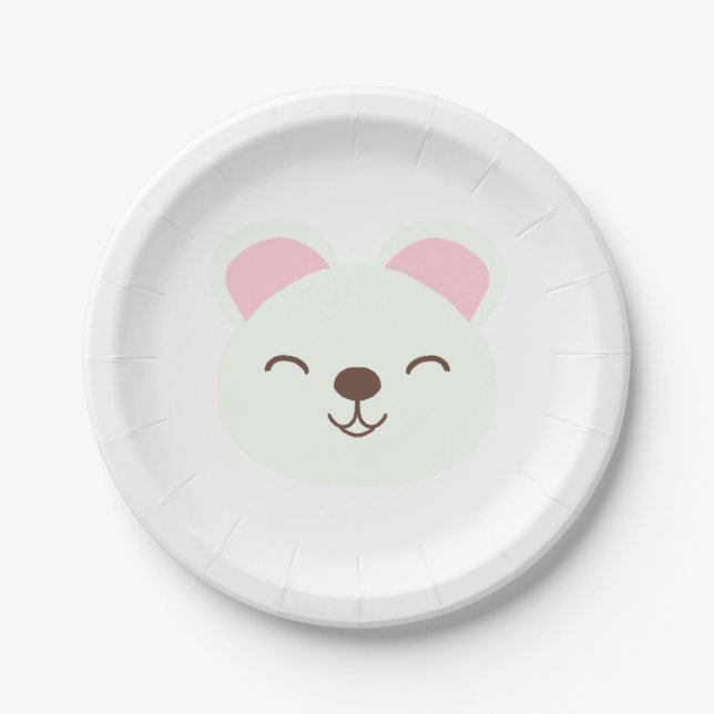 Happy Polar Bear  Paper Plate (Front)