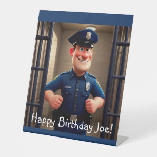 Happy Policeman Pedestal Sign