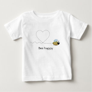 Happy positive bee in love cartoon baby shirt