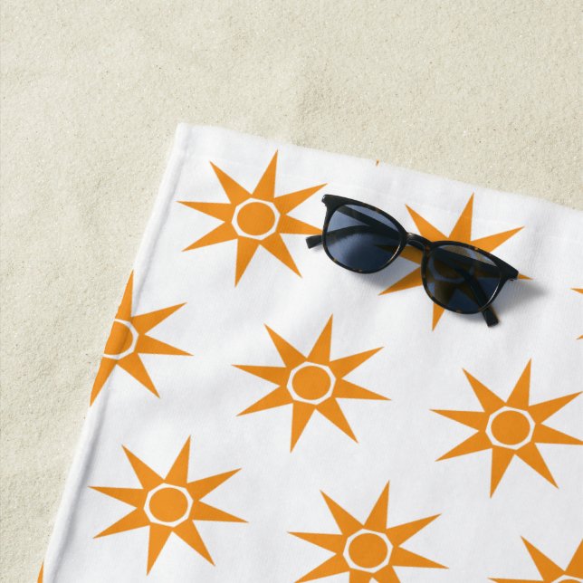 Happy Positive Magic Sun Pattern Beach Towel (In Situ)
