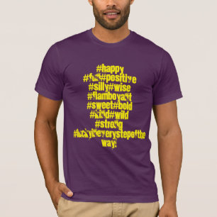 Happy Positive Wild Yellow Hashtags Funky T-Shirt