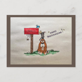 Happy Postcrossing Animals Postcard