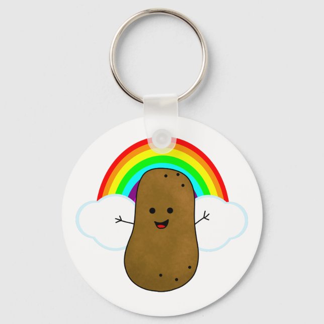 Happy Potato And A Rainbow Key Ring (Front)