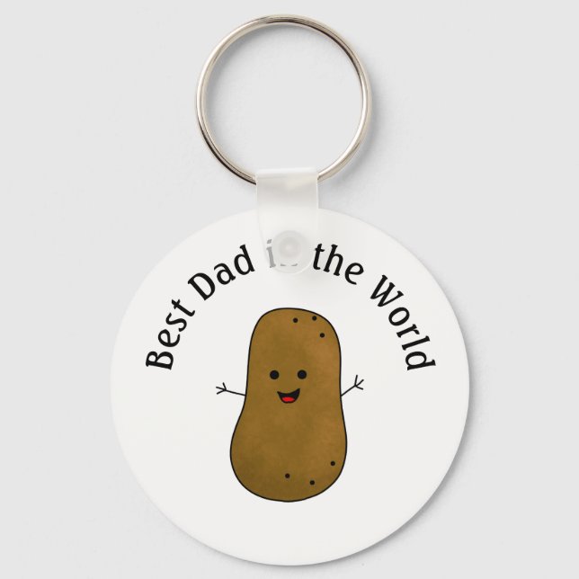 Happy Potato Best Dad In The World Key Ring (Front)