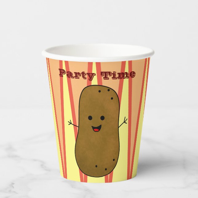 Happy Potato Party Time Paper Cups (Front)