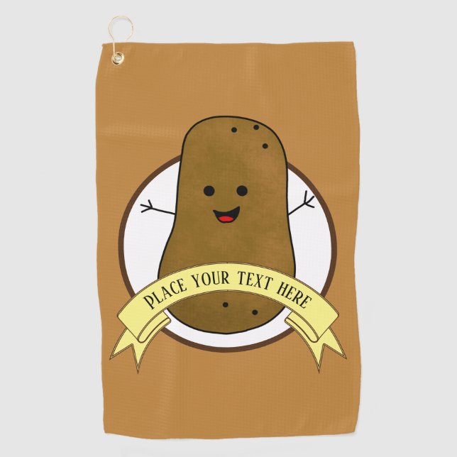 Happy Potato Personalised Golf Towel (Front)